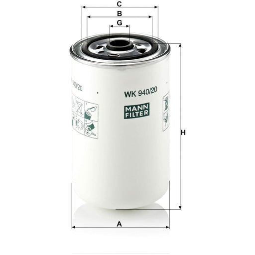 Genuine Mann Fuel Filter for Renault Trucks AE Series WK940/20 Mann & Hummel  - Dynamic Drive