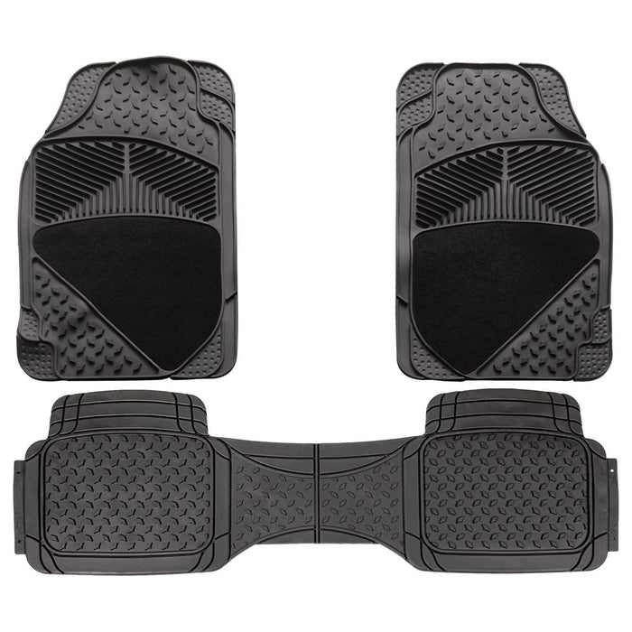 3pc Heavy Duty Rubber & Carpet Mats fits Mercedes A-Class B-Class C-Class SLK UKB4C  - Dynamic Drive