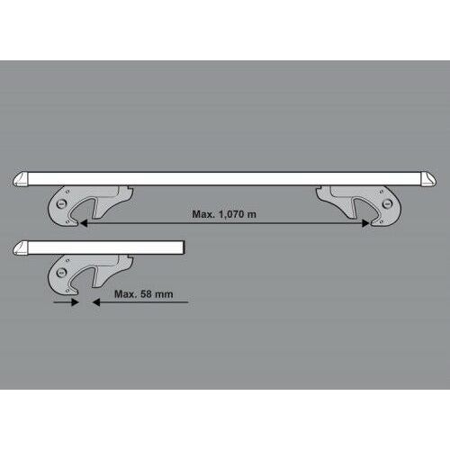 Locking Aluminium Flush Solid Roof Bars fits Volvo V40 2012-2017 Cross Country Maypole  - Dynamic Drive