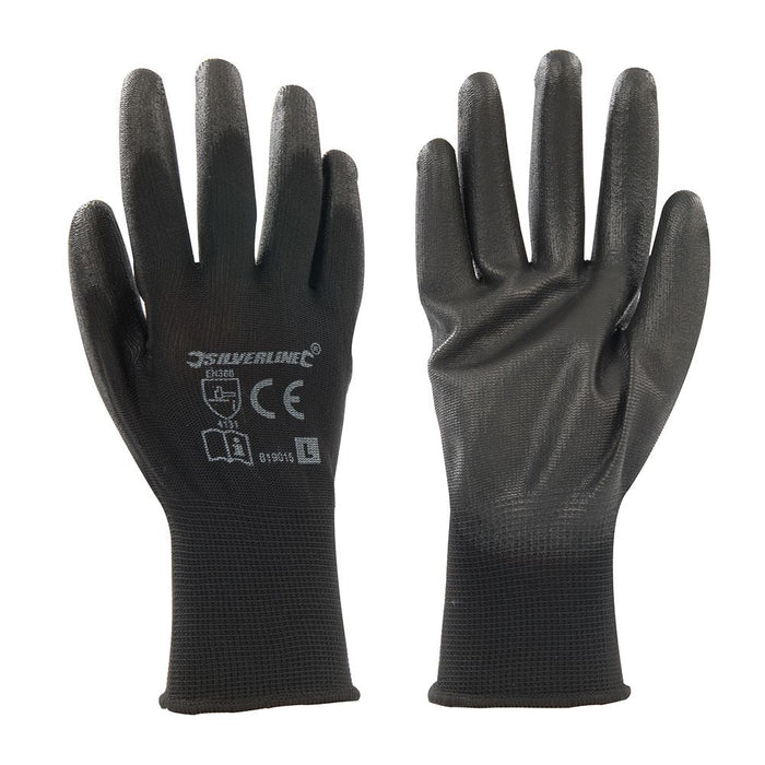 Silverline Black Palm Gloves L 9 Silverline  - Dynamic Drive