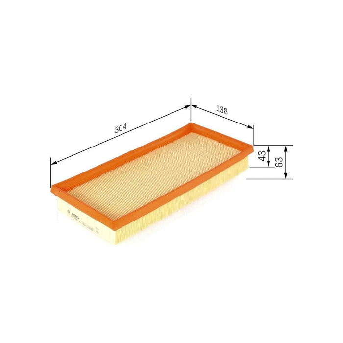 Genuine Bosch Car Air Filter S0140 fits Toyota Yaris D4d - 1.4 - 05-12 F02640014