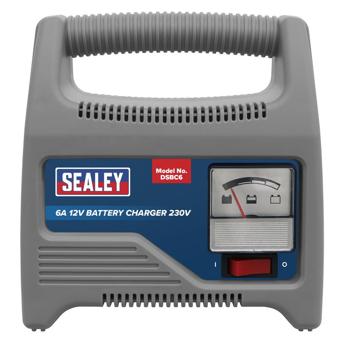 Sealey DSBC6 Battery Charger 12V 6Amp 230V Automatic Car / Bike / Van 20-80Ah