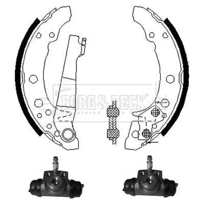 Genuine Borg & Beck Brake Shoe Kit fits VW Polo 9301 BBS1002K Borg & Beck  - Dynamic Drive