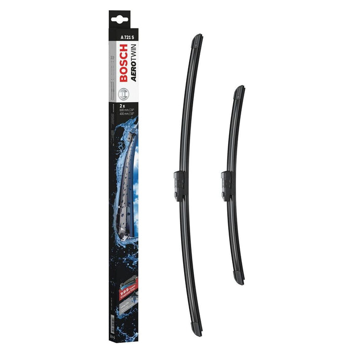 Bosch Aerotwin Flat Blade 600/400 A721S Front Windscreen Wiper Blades Pair Set