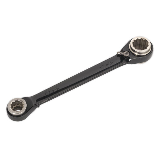 Sealey Ratchet Ring Spanner 4-in-1 Reversible Metric AK7979 Sealey  - Dynamic Drive