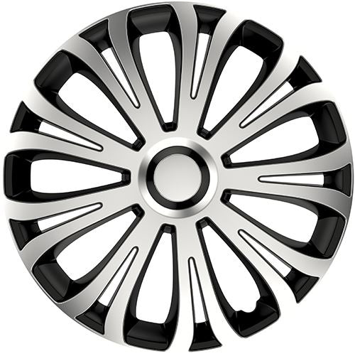 4x Wheel Trims Hub Caps 14" Covers in Silver and Black Alloy Look UKB4C  - Dynamic Drive