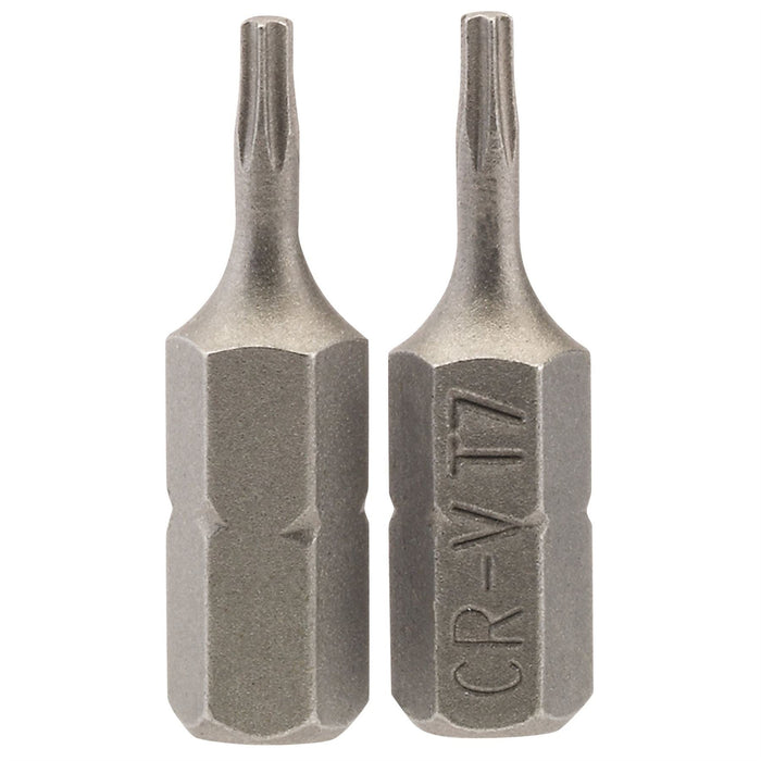 Draper TX-STAR Insert Bit, 1/4" Hex, 25mm Long, T7 (Pack of 2) Draper  - Dynamic Drive