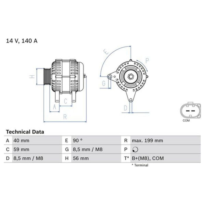 Bosch Reman Alternator 8116 0986081160