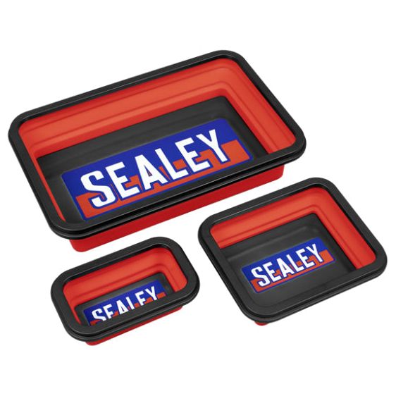 Sealey Parts Tray Collapsible Magnetic Set of 3 Tool Storage Sealey  - Dynamic Drive