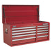 Sealey Topchest 10 Drawer with Ball-Bearing Slides Heavy-Duty Red AP41110 Sealey  - Dynamic Drive