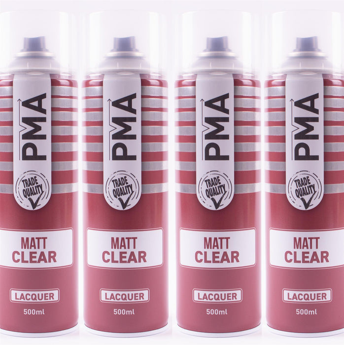 4x AUTOTEK MATT Clear Laquer Spray Acrylic Top Coat 500ml