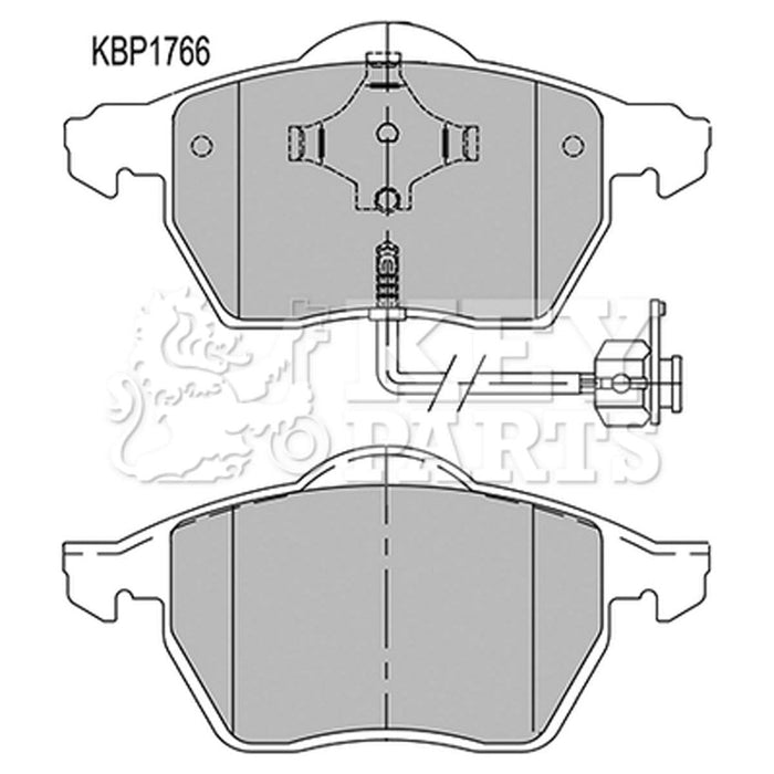 Genuine Key Parts KBP1766 Front Brake Pads-Includes Wear Indicators (Ate-Teves)