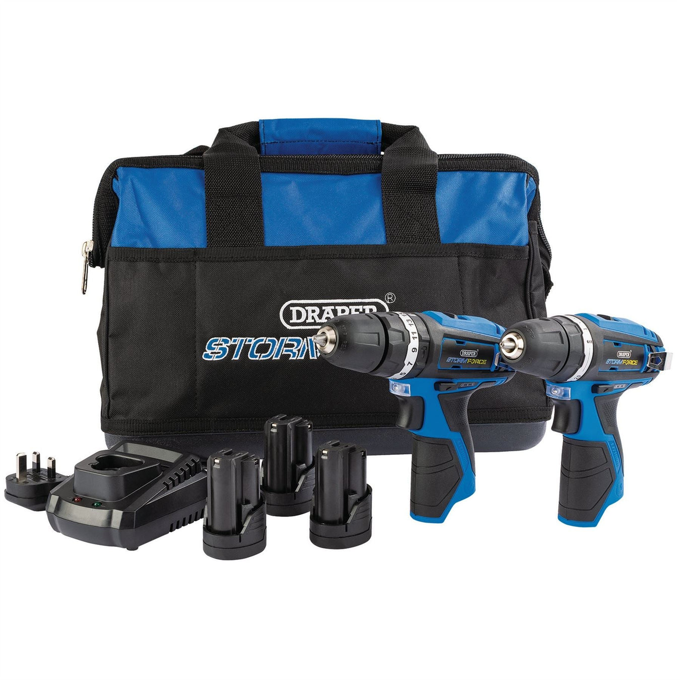 Draper Storm Force 10.8V Power Interchange Combi Drill and Rotary Drill Twin Kit Draper  - Dynamic Drive