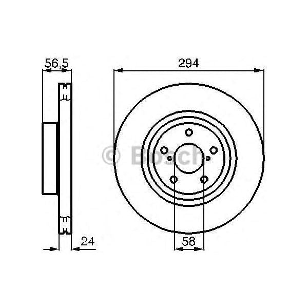 Bosch Brake Discs Pair fits Subaru Impreza WRX - 2.0 - 02-07 0986478977