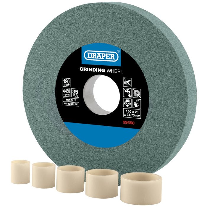 Draper Silicon Carbide Bench Grinding Wheel 120G (150mm x 20mm) 99568 Draper  - Dynamic Drive