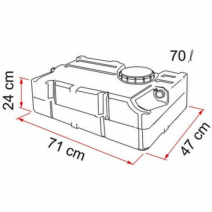 Fiamma Fresh Water Tank Carrier 70L Litre + Lid Seal Camper Van Motorhome