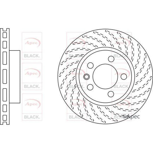 APEC Black Brake Disc (Front) (Single) DSK2309B fits VW Porsche Cayenne Cayenne Apec Black  - Dynamic Drive