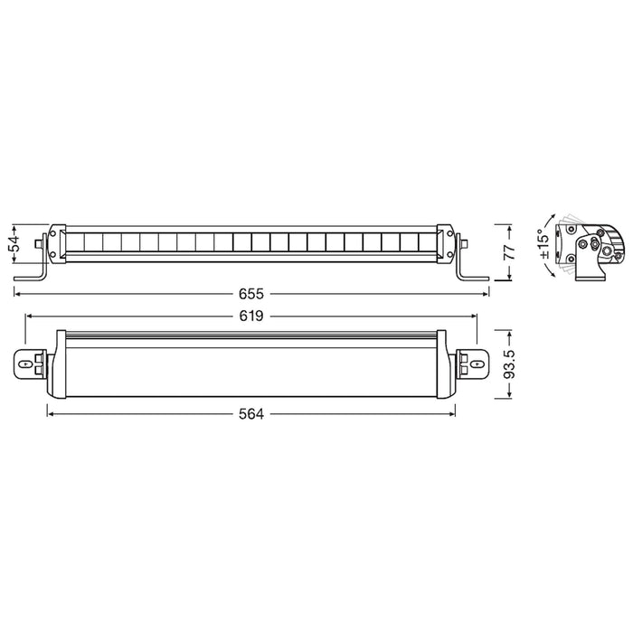 Osram LEDriving LIGHTBAR FX500-SP, LED driving lights for high beam, spot, 3500 Osram  - Dynamic Drive