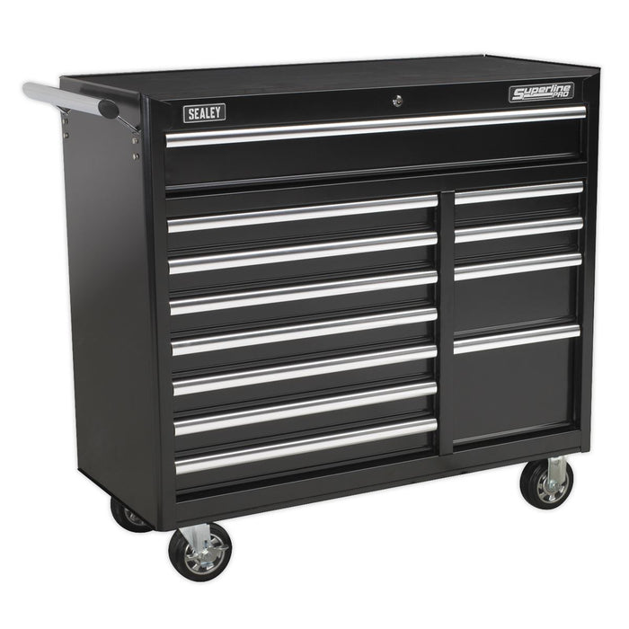 Sealey Rollcab 12 Drawer with Ball-Bearing Slides Heavy-Duty Black AP41120B Sealey  - Dynamic Drive