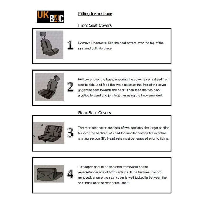 Full Set Front & Rear Car Seat Covers for Land Rover Freelander All Years UKB4C  - Dynamic Drive