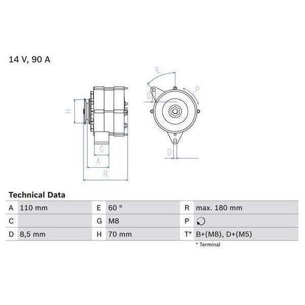 Bosch Reman Alternator 3415 0986034150