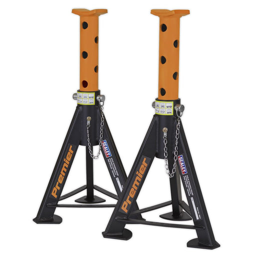 Sealey AXLe Stands (Pair) 6 Tonne Capacity per Stand Orange AS6O Sealey  - Dynamic Drive