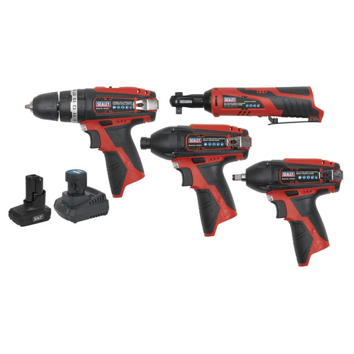 Sealey 4 x 12V SV12 Series Cordless Power Tool Combo Kit CP1200COMBO Sealey  - Dynamic Drive