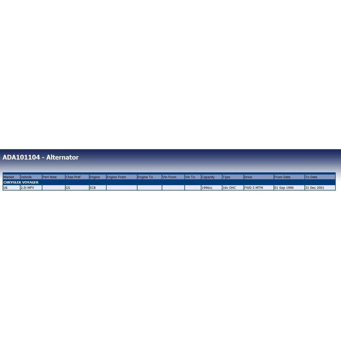 Blue Print ADA101104 Alternator