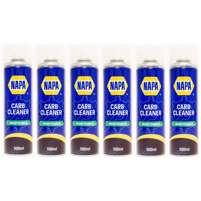 6x NAPA Carb Cleaner Spray Carburettor Intake Spray Cleaner Professional 500Ml Napa  - Dynamic Drive