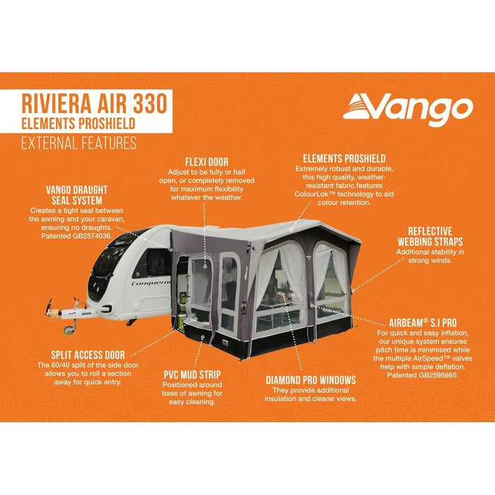 Vango Riviera Air 330 Elements ProShield Caravan Awning Vango  - Dynamic Drive