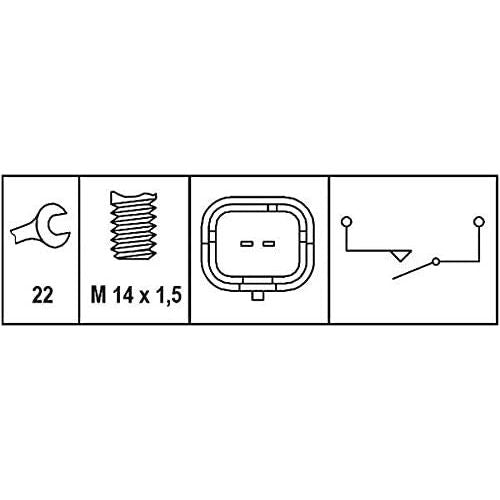 Hella Switch, reverse light 12V 2-pin connector 6ZF 008 621-331 Hella  - Dynamic Drive