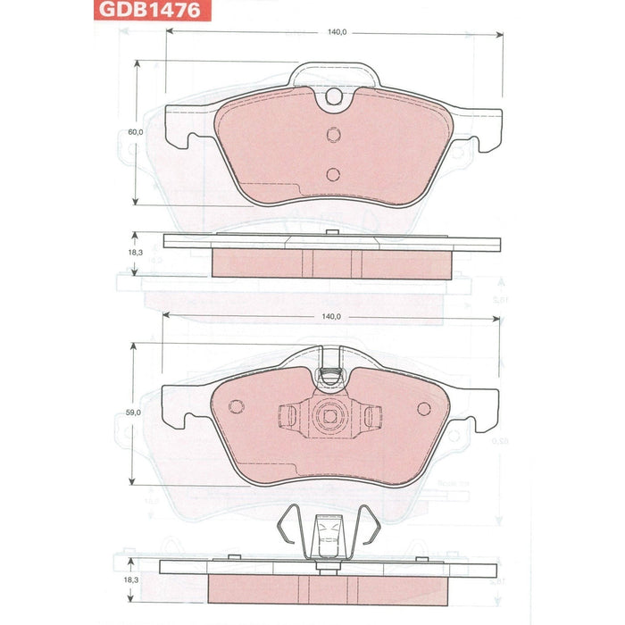 Genuine TRW Brake Pads (Front) (R90) GDB1476