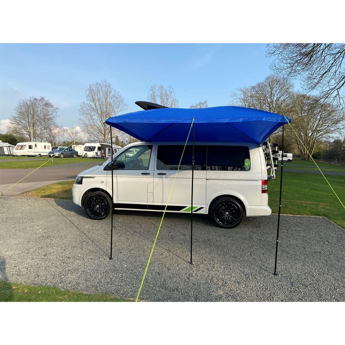 Campervan Awning Sun Canopy Sunshade Motorhome for 4 or 6mm Rail Blue T4 T5 T6 Maypole  - Dynamic Drive