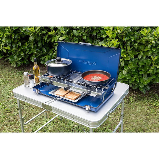 Campingaz Camping Chef Stove Folding Double Burner With Grill Campingaz  - Dynamic Drive