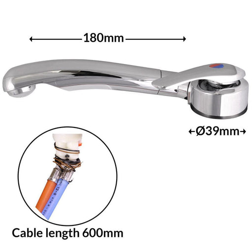 Caravan Reich Twist Single Lever Mixer Tap In Matt Left-Hand 45 Degree With Tail Reich  - Dynamic Drive