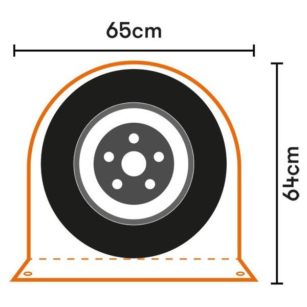 Caravan Wheel Cover Alloy Protection for 13" & 14" Wheels with eyelets Quest  - Dynamic Drive