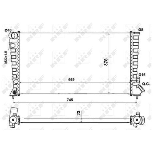 NRF Radiator fits Peugeot 306 ION Partner Citroen Berlingo / Berlingo First C-z NRF  - Dynamic Drive