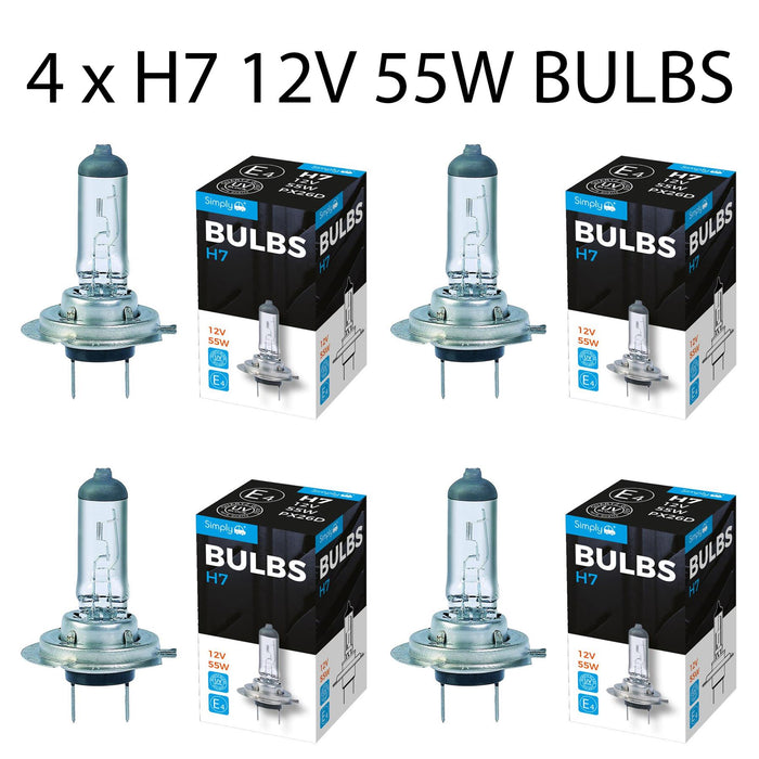 4 X H7 499 477 12V 55W Car Headlight Headlamp Dipped Fog Bulbs 2 Pins PX26d Simply  - Dynamic Drive