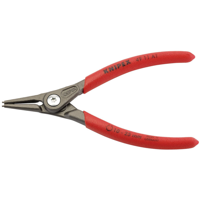 Draper Knipex 49 11 A1 140mm External Straight Tip Circlip Pliers, 10 - 25mm Cap Draper  - Dynamic Drive