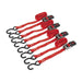 Sealey 2 Pairs Ratchet Tie Down Straps Cargo Lash 25mm x 4m 800kg Load S Hook Sealey  - Dynamic Drive