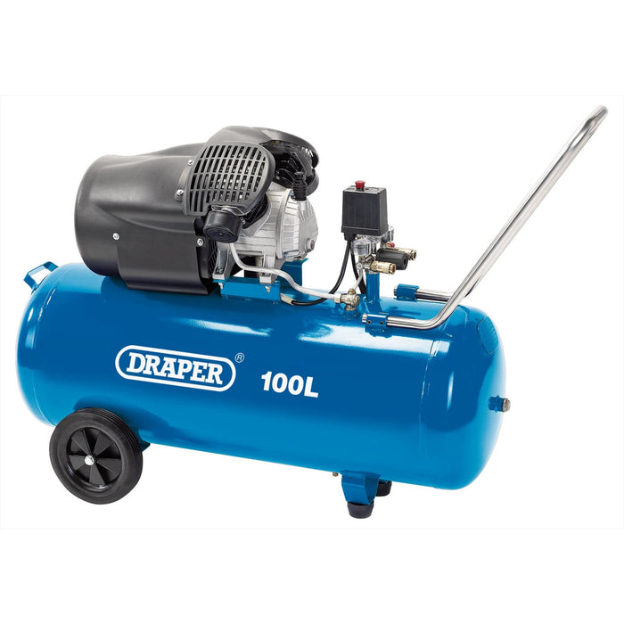 Draper Direct Drive V-Twin Air Compressor, 100L, 2.2kW 65396