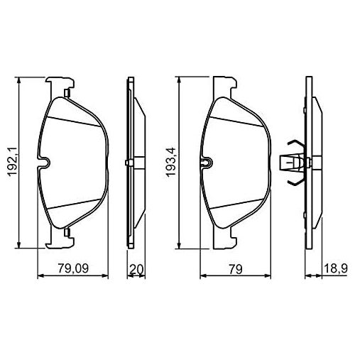 Bosch Brake Pad Set Bp1351 fits BMW 5 520d Gran Turismo - 2.0 - 12-17 0986494429