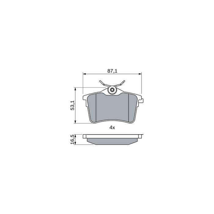 Genuine Bosch Brake Pad Set Bp1242 fits Citroen Berlingo HDi - 1.6 - 08- 0986494