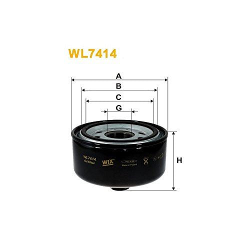 Genuine WIX Oil Filter Spin On fits VW LT 46 TDi - 2.8 - 02-06 WL7414 Wix Filters  - Dynamic Drive