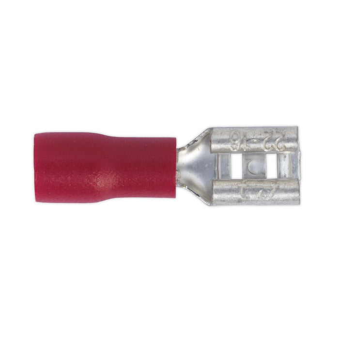 Sealey Push-On Terminal 4.8mm Female Red Pack of 100 RT20