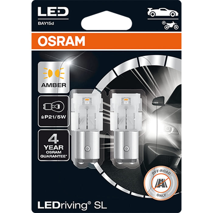 Osram LEDriving SL, P21/5W, Amber, LED signal lamps, Off-road only, non ECE, Dou Osram  - Dynamic Drive