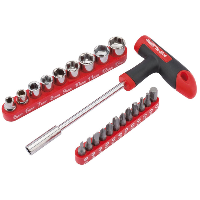 Draper T Handle Driver with Socket and Bits Set (22 Piece) 68841 Draper  - Dynamic Drive