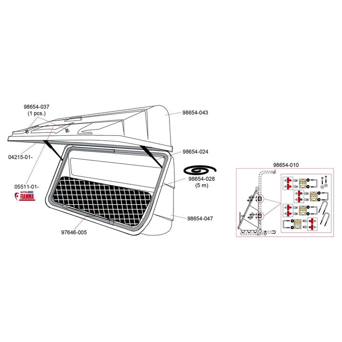 Fiamma Ultra Box 500 Rear Mount Storage Caravan Motorhome Carry Bike 04148-01