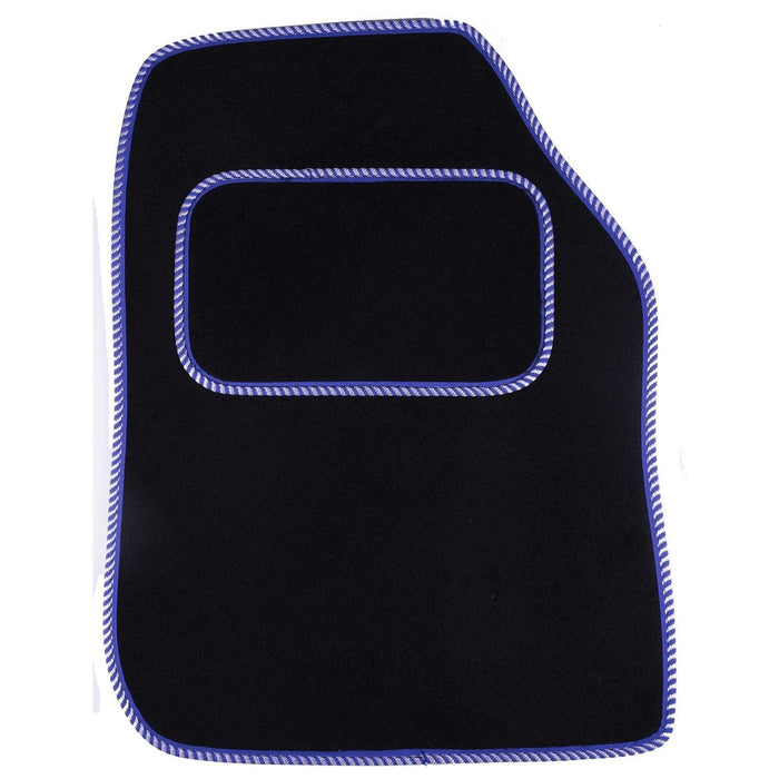 Fully Tailored Blue White Trim Carpet Mats fits Citroen Nemo Van 08> Set of 2 With 2 Clips UKB4C  - Dynamic Drive