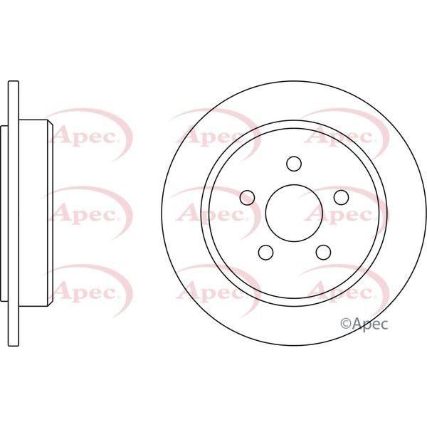 APEC Brake Disc (Rear) (Single) DSK3625 fits Ford